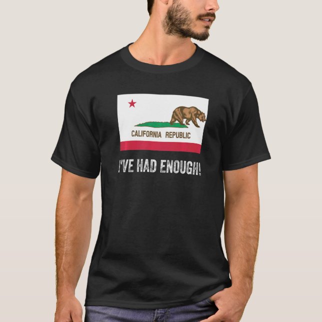 Kalifornien Verließ Links mit genügend Fahne T-Shirt (Vorderseite)