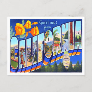 Kalifornien Vintage Große Buchstaben Postkarte