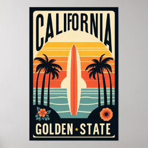 Kalifornien Vintage-Reiseposter Poster