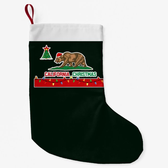 Kalifornien-Weihnachtsflaggen-Strümpfe Kleiner Weihnachtsstrumpf (Vorderseite)