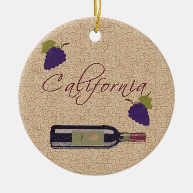 Kalifornien-Wein-Verzierung Keramik Ornament (Vorne)