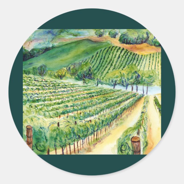 Kalifornien Weinheber Runder Aufkleber (Vorderseite)