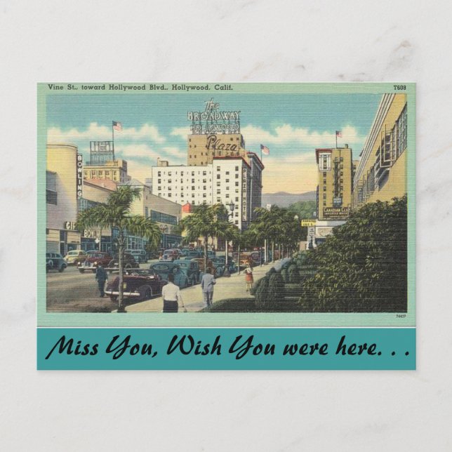 Kalifornien, Weinstraße, Hollywood Postkarte (Vorderseite)