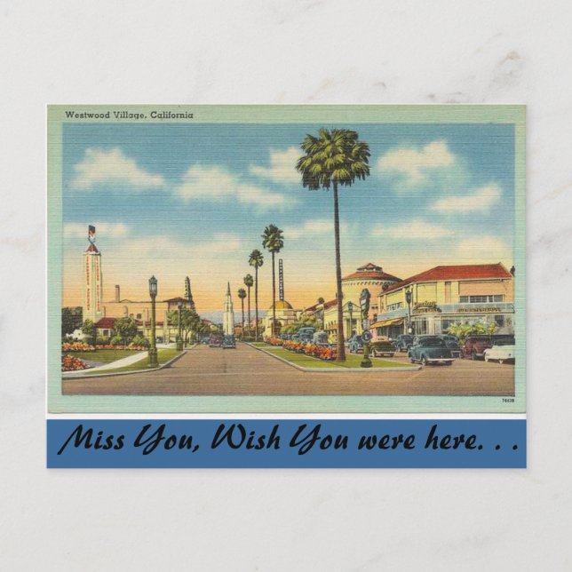 Kalifornien, Westwood Village Postkarte (Vorderseite)