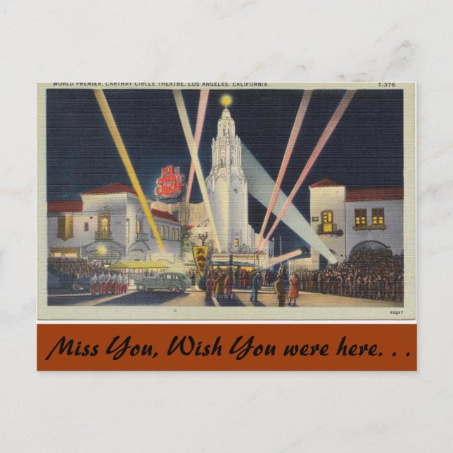 Kalifornien, World Premier, Los Angeles Postkarte (Vorderseite)