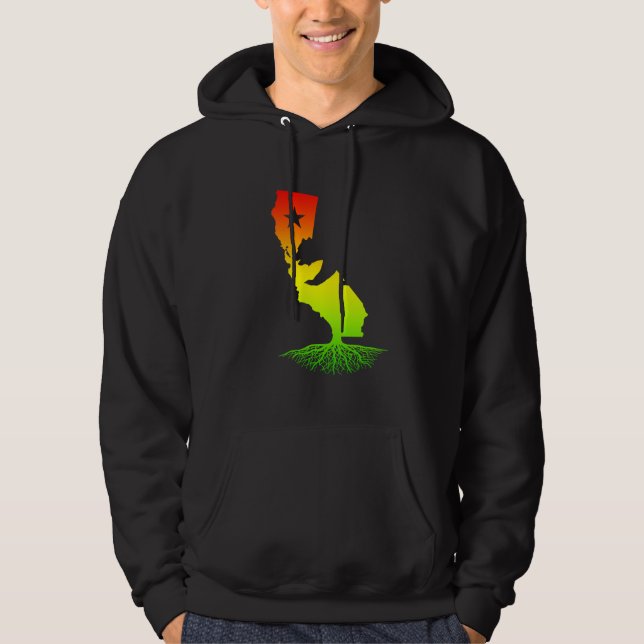 Kalifornien wurzelt (Rasta Surferfarben) Hoodie (Vorderseite)