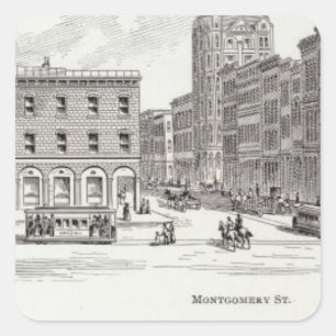 Kaliforniennordseite Montgomery Quadratischer Aufkleber