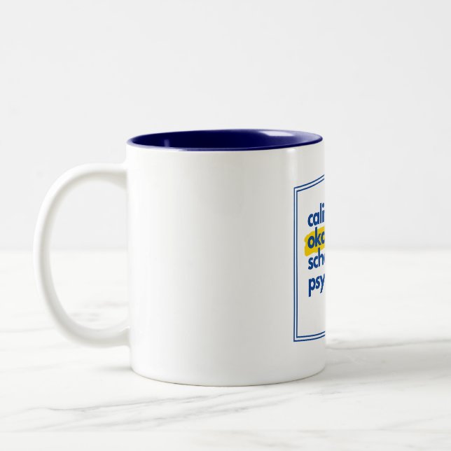 Kaliforniens größter Psychologe an der Schule Zweifarbige Tasse (Links)
