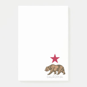 Kalifornische Bärenrepublik Grizzly und Stern Post-it Klebezettel