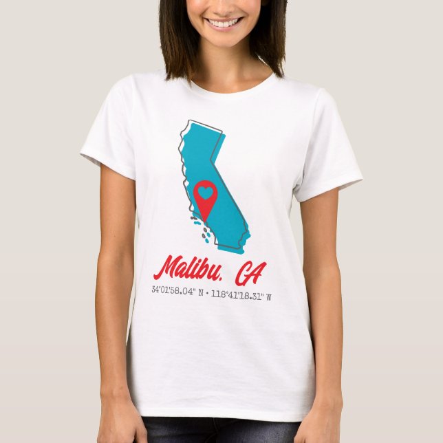 Kalifornische Karte T-Shirt (Vorderseite)