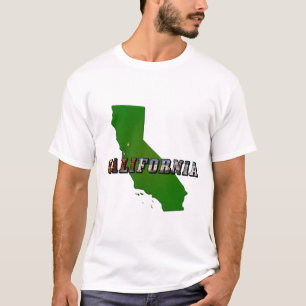 Kalifornische Karte und Bildtext T-Shirt