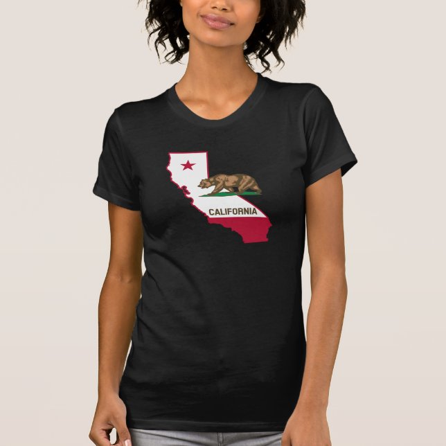 Kalifornische Kontur und Flagge T-Shirt (Vorderseite)