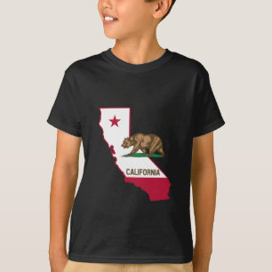 Kalifornische Kontur und Flagge T-Shirt