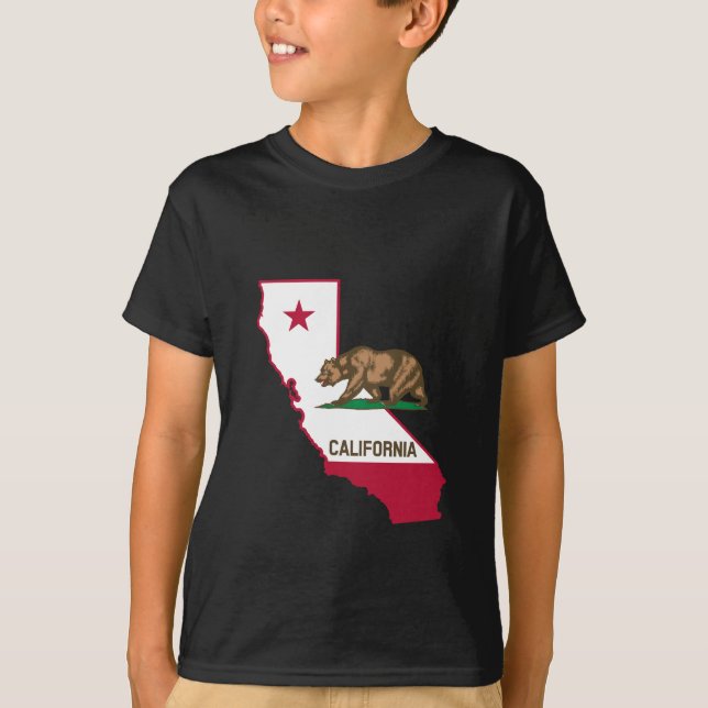 Kalifornische Kontur und Flagge T-Shirt (Vorderseite)