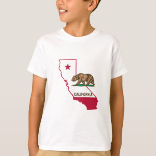 Kalifornische Kontur und Flagge T-Shirt