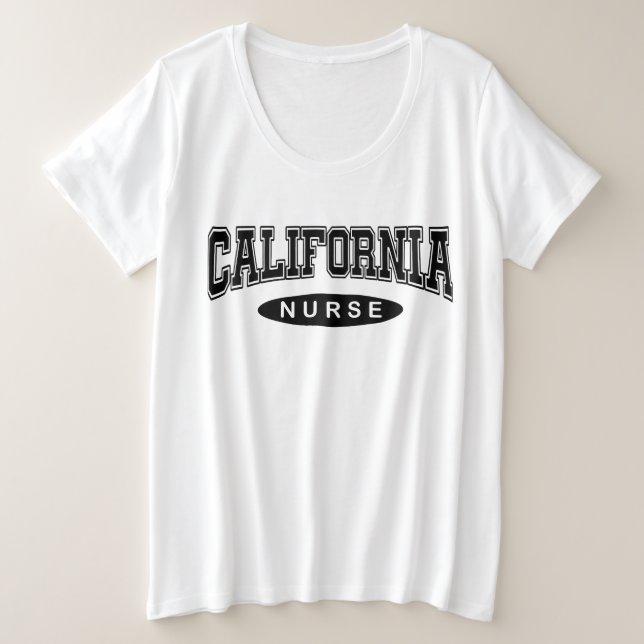 Kalifornische Krankenschwester überdimensionales G Große Größe T-Shirt (Design vorne)