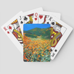 Kalifornische Mohnblumen und Popcorn-Wildblumen Spielkarten