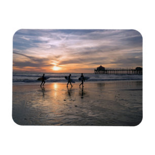 Kalifornische Surfer bei Sonnenuntergang Magnet