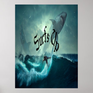 Kalifornische Surfer-Typen Wellen Poster