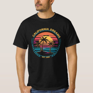 Kalifornische Träume 1980 Sonnenuntergang T-Shirt