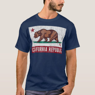 Kalifornischer Bär auf Surfboard-Fahne T-Shirt