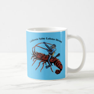 Kalifornischer Langusten-Taucher SCUBA-Taucher URM Kaffeetasse