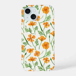 Kalifornischer Mohn, Sommerblumen, orange verwelkt iPhone 15 Hülle