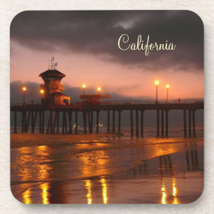 Kalifornischer Sonnenuntergang - Huntington Beach Untersetzer