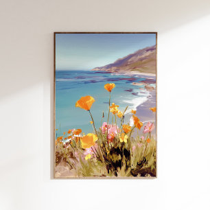 Kalifornischer Staat Blüten Mohn Kunst druck Poster