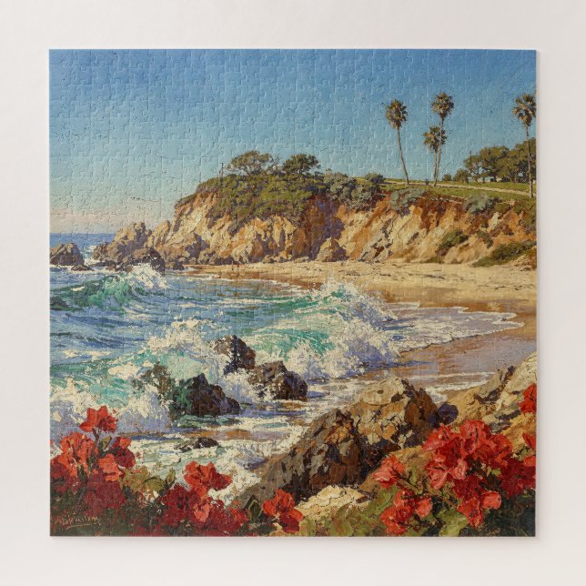 Kalifornischer Strand | Impressionistische Küstenk (Vertikal)