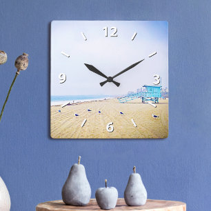 kalifornisches Sandstrand Seeadler Küstenmeer Foto Quadratische Wanduhr