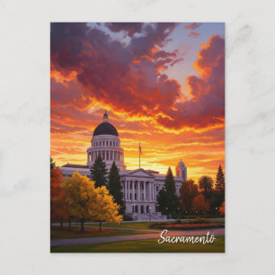 Kalifornisches State Capitol Sacramento bei Sonnen Postkarte