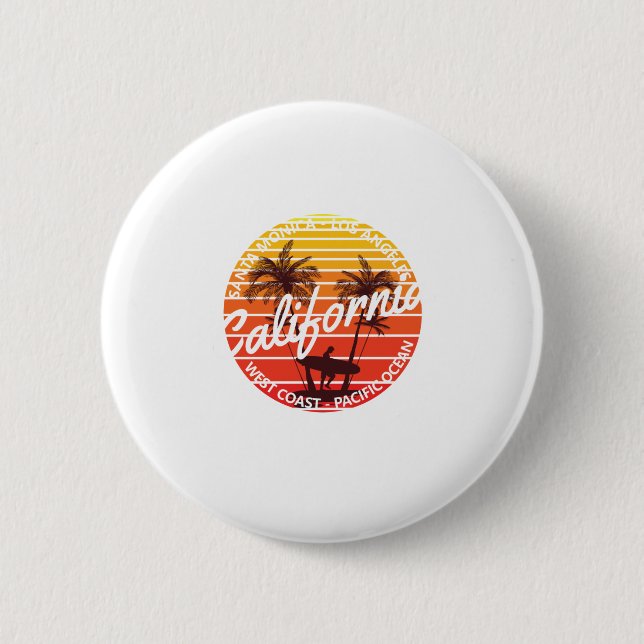 Kalifornisches Surfen, Sommerstrand-Vibes Button (Vorderseite)