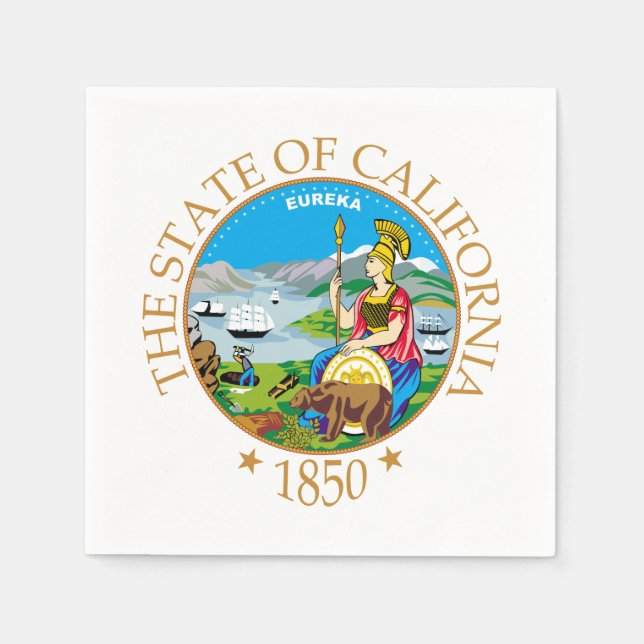 kalifornisches Zeichen Serviette (Vorderseite)