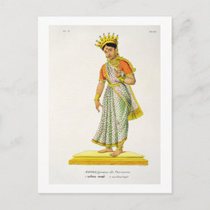 Kalika Ehefrau Varuna, in Gravur von C. de Motte ( Postkarte
