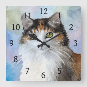 Kaliko der Katzen-572 Quadratische Wanduhr