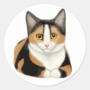 Kaliko-Katzen-Aufkleber Runder Aufkleber