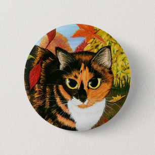 Kaliko-Katzen-Fall-Herbst verlässt Button