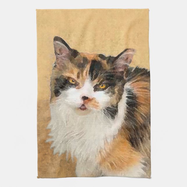 Kaliko-Katzen-Malerei - niedliche ursprüngliche Geschirrtuch (Vertikal)