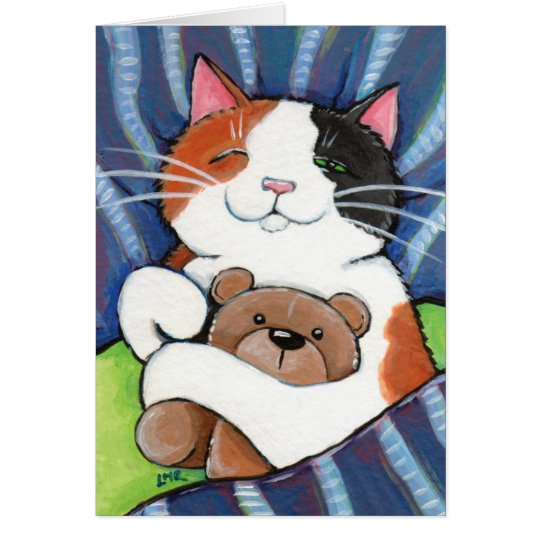 Kaliko-Katzen-und Katzen-Kunst-Gruß-Karte des Karte