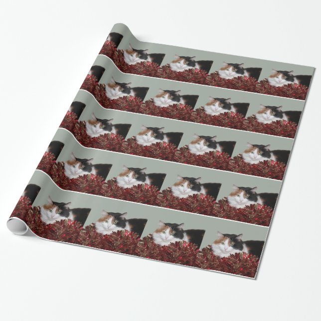 Kaliko-Miezekatze Weihnachten Geschenkpapier (Ungerollt)