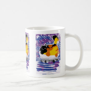 Kalikokatzen-Holzschnittdruck Kaffeetasse
