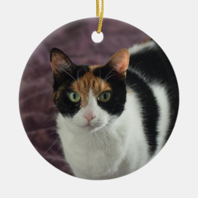 Kalikokatzenverzierung Keramik Ornament (Vorne)