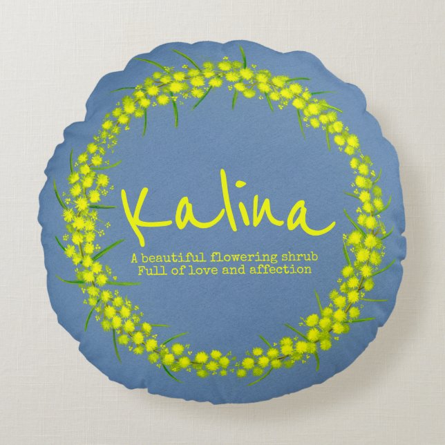 Kalina fleurie jaune nom signifiant coussin (Devant)