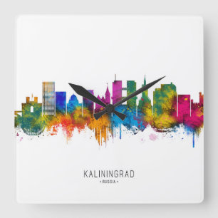 Kaliningrad Russland Skyline Quadratische Wanduhr