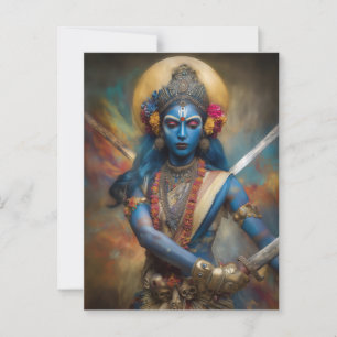 Kalis Kriegsmeditation: Göttin Shakti Malerei Postkarte