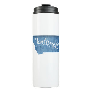 Kalispell Montana Holzmaserung Thermosbecher