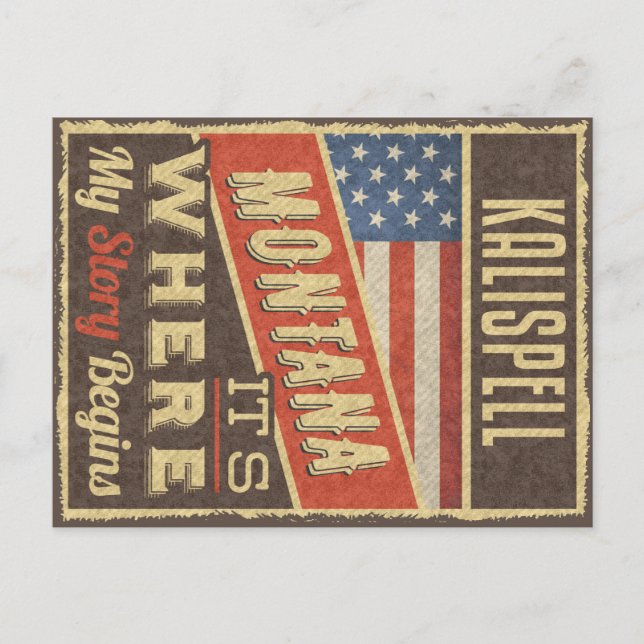 Kalispell Montana Postkarte (Vorderseite)