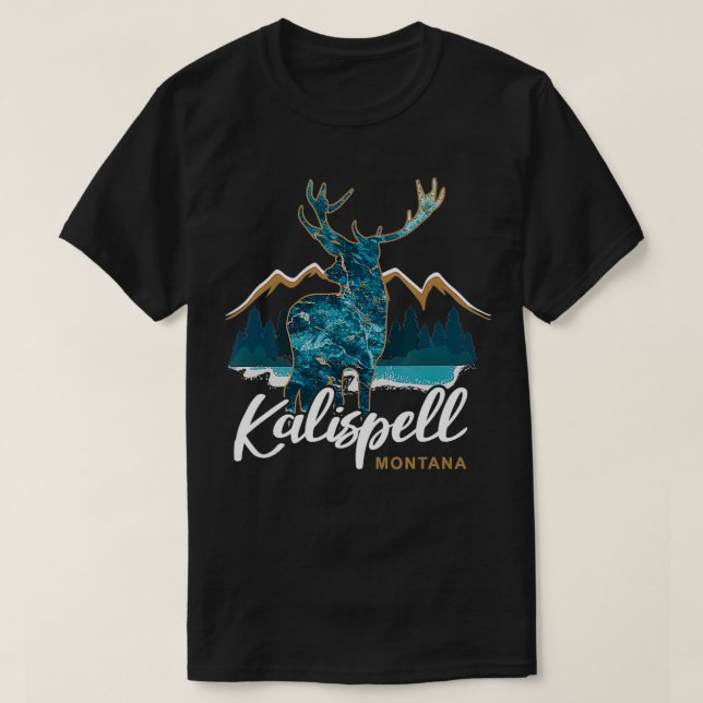 Kalispell Montana USA Flathead Lake Elk Vacation S T-Shirt (Design vorne)