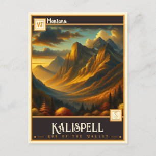 Kalispell, Montana VINTAG Postkarte